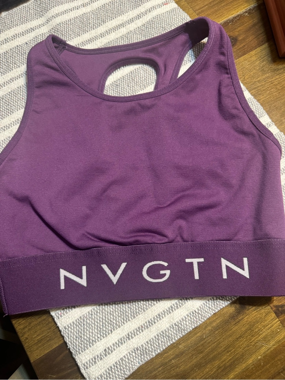 NVGTN Plum Racerback Sports Bra with Branded Elastic
